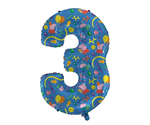 XXL Peppa Pig Folienballon * ZAHL 3 * als Deko für Kindergeburtstag und Party | 90cm | für Luft und Helium | Wutz George Kinder Geburtstag Ballon Dekoration Folienballons XXL Peppa Pig Folienballon * ZAHL 3 * als Deko für Kindergeburtstag und Party | 90cm | für Luft und Helium | Wutz George Kinder Geburtstag Ballon Dekoration Folienballons von TIB Heyne