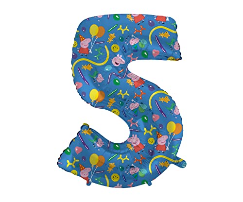 XXL Peppa Pig Folienballon * ZAHL 5 * als Deko für Kindergeburtstag und Party | 90cm | für Luft und Helium | Wutz George Kinder Geburtstag Ballon Dekoration Folienballons XXL Peppa Pig Folienballon * ZAHL 5 * als Deko für Kindergeburtstag und Party | 90cm | für Luft und Helium | Wutz George Kinder Geburtstag Ballon Dekoration Folienballons von TIB Heyne