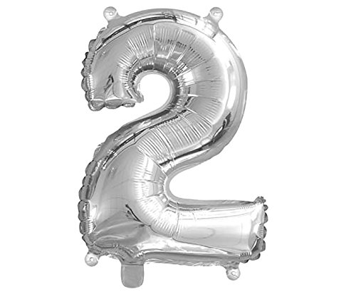 tib 17331 Folienballons Zahlen 2, Farbe-Silber, Höhe 43 cm, One Size tib 17331 Folienballons Zahlen 2, Farbe-Silber, Höhe 43 cm, One Size von tib