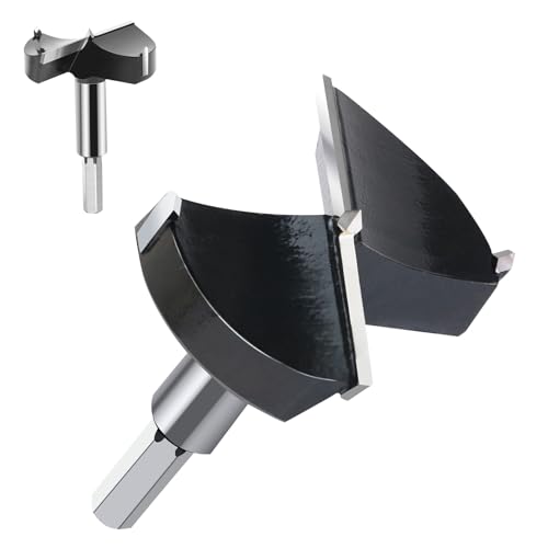 2-Cutter Hartmetallbestückter Forstnerbohrer, Holzlochschneider, Hartholz und Sperrholz kompatibel (1, 3 Zoll) von TIBOO DAY