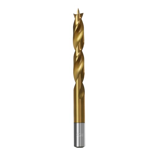 Brad Point Holzbohrer für Holzbearbeitung, 10,5 mm Durchmesser, Schnellarbeitsstahl, metrische Brad Point-Bohrer mit Doppelrillen-Design für weiche und harte Hölzer, MDF, Acryl von TIBOO DAY