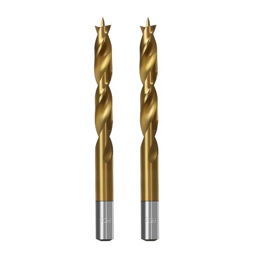 Brad Point Holzbohrer für Holzbearbeitung, 10,5 mm Durchmesser, Schnellarbeitsstahl, metrische Brad Point-Bohrer mit Doppelrillen-Design für weiche und harte Hölzer, MDF-Acryl, 2 Stück Brad Point Holzbohrer für Holzbearbeitung, 10,5 mm Durchmesser, Schnellarbeitsstahl, metrische Brad Point-Bohrer mit Doppelrillen-Design für weiche und harte Hölzer, MDF-Acryl, 2 Stück von TIBOO DAY