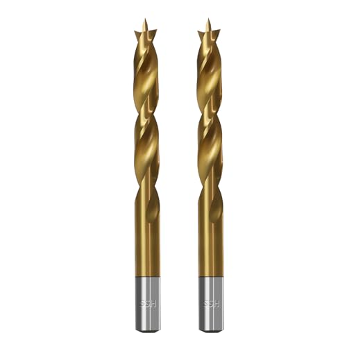 Brad Point Holzbohrer für Holzbearbeitung, 10 mm Durchmesser, Schnellarbeitsstahl, metrische Brad Point-Bohrer mit Doppelrillen-Design für weiche und harte Hölzer, MDF-Acryl, 2 Stück Brad Point Holzbohrer für Holzbearbeitung, 10 mm Durchmesser, Schnellarbeitsstahl, metrische Brad Point-Bohrer mit Doppelrillen-Design für weiche und harte Hölzer, MDF-Acryl, 2 Stück von TIBOO DAY