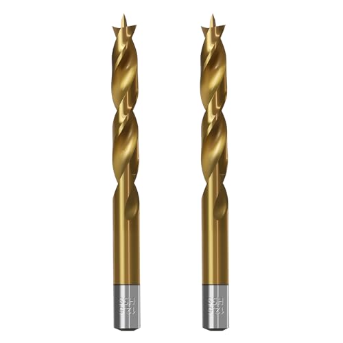 Brad Point Holzbohrer für Holzbearbeitung, 12,5 mm Durchmesser, Schnellarbeitsstahl, metrische Brad Point-Bohrer mit Doppelrillen-Design für weiche und harte Hölzer, MDF-Acryl, 2 Stück Brad Point Holzbohrer für Holzbearbeitung, 12,5 mm Durchmesser, Schnellarbeitsstahl, metrische Brad Point-Bohrer mit Doppelrillen-Design für weiche und harte Hölzer, MDF-Acryl, 2 Stück von TIBOO DAY