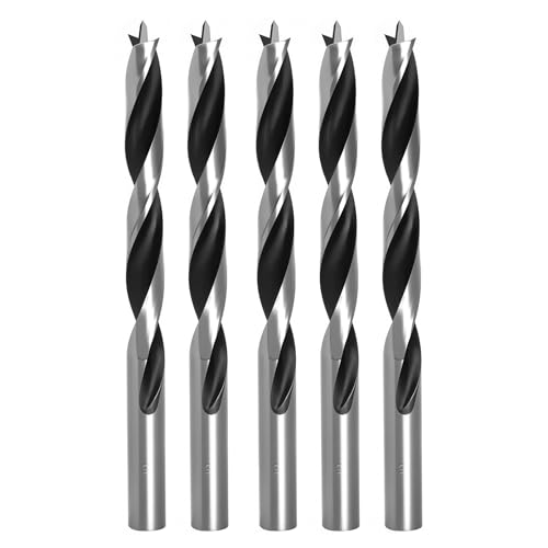 Brad Point Holzbohrer für Holzbearbeitung, 5 mm Durchmesser, Brad Point Bohrer, Kohlenstoffstahl, metrische Brad Point-Bohrer mit Doppelrillen-Design für weiche und harte Hölzer, MDF-Acryl, 5 Stück Brad Point Holzbohrer für Holzbearbeitung, 5 mm Durchmesser, Brad Point Bohrer, Kohlenstoffstahl, metrische Brad Point-Bohrer mit Doppelrillen-Design für weiche und harte Hölzer, MDF-Acryl, 5 Stück von TIBOO DAY