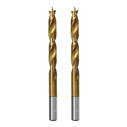 Brad Point Holzbohrer für Holzbearbeitung, 8 mm Durchmesser, Schnellarbeitsstahl, metrische Brad Point-Bohrer mit Doppelrillen-Design für weiche und harte Hölzer, MDF-Acryl, 2 Stück von TIBOO DAY