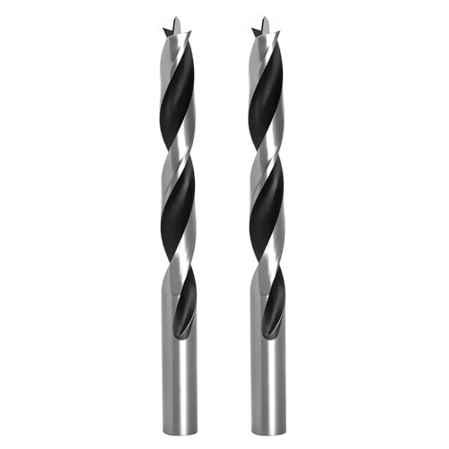 Brad Point Holzbohrer für Holzbearbeitung, 9,5 mm Durchmesser, Brad Point Bohrer, Kohlenstoffstahl, metrische Brad Point Bohrer mit Doppelrillen-Design für weiche und harte Hölzer, MDF-Acryl, 2 Stück von TIBOO DAY