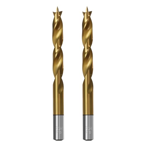 Brad Point Holzbohrer für Holzbearbeitung, 9,5 mm Durchmesser, Schnellarbeitsstahl, metrische Brad Point-Bohrer mit Doppelrillen-Design für weiche und harte Hölzer, MDF-Acryl, 2 Stück Brad Point Holzbohrer für Holzbearbeitung, 9,5 mm Durchmesser, Schnellarbeitsstahl, metrische Brad Point-Bohrer mit Doppelrillen-Design für weiche und harte Hölzer, MDF-Acryl, 2 Stück von TIBOO DAY
