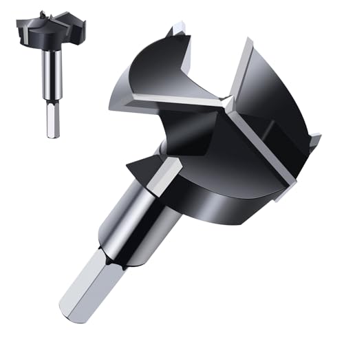 Forstnerbohrer, 41 mm, 3-schneidig, Wolframkarbidspitze, Forstnerbohrer für Hartholz, Holzlochbohrer für Holz, Kunststoff, Sperrholz Forstnerbohrer, 41 mm, 3-schneidig, Wolframkarbidspitze, Forstnerbohrer für Hartholz, Holzlochbohrer für Holz, Kunststoff, Sperrholz von TIBOO DAY