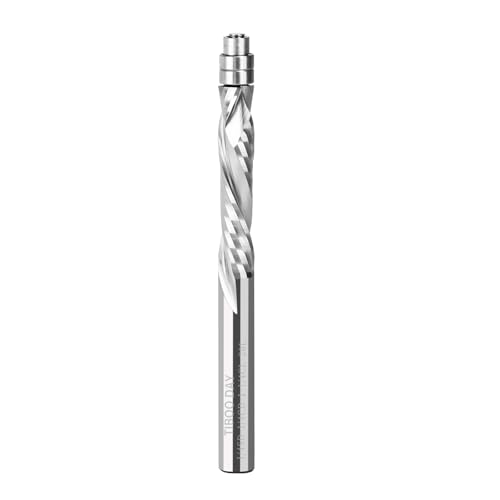 Kompressionsschnitt-Spiralfräser-Bit, 1/4-Zoll-Schaft, Vollhartmetall-Bündig-Fräser-Bits mit unterem Lager, 1-1/4-Zoll-Schnittlänge für Holzbearbeitung Kompressionsschnitt-Spiralfräser-Bit, 1/4-Zoll-Schaft, Vollhartmetall-Bündig-Fräser-Bits mit unterem Lager, 1-1/4-Zoll-Schnittlänge für Holzbearbeitung von TIBOO DAY