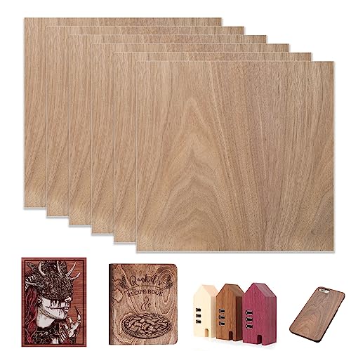 6 Stück schwarzes Walnuss Sperrholz, Walnuss Sperrholz 3mm, 300x300mm Laser Leimholzplatte unbehandeltes Holz für Bastelarbeiten, Lasergravur, CNC Fräsen 6 Stück schwarzes Walnuss Sperrholz, Walnuss Sperrholz 3mm, 300x300mm Laser Leimholzplatte unbehandeltes Holz für Bastelarbeiten, Lasergravur, CNC Fräsen von TICFOX