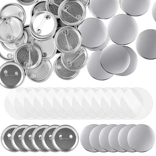 Buttons Selber Machen, Button Maker Supplies, 200 Sets 32mm Blank Knopf Herstellungszubehör Runde Abzeichen Knopf Teile Metallknopf-Anstecknadel Abzeichen Set für Bastel Handwerk Buttons Selber Machen, Button Maker Supplies, 200 Sets 32mm Blank Knopf Herstellungszubehör Runde Abzeichen Knopf Teile Metallknopf-Anstecknadel Abzeichen Set für Bastel Handwerk von TICFOX