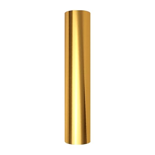 PU Metallic Thermotransferfolie Rolle, 30,5×183 cm Metallgravur Folienrolle HTV für DIY-Kleidung, T-Shirts, Stofffolie zum Aufbügeln, kompatibel mit Heißpressen und Bastelschneidern (Gold) von TICFOX