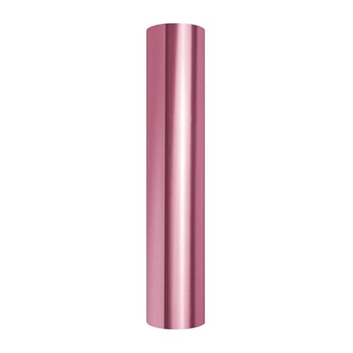 PU Metallic Thermotransferfolie Rolle, 30,5×183 cm Metallgravur Folienrolle HTV für DIY-Kleidung, T-Shirts, Stofffolie zum Aufbügeln, kompatibel mit Heißpressen und Bastelschneidern (Roségold) von TICFOX