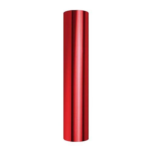 PU Metallic Thermotransferfolie Rolle, 30,5×183 cm Metallgravur Folienrolle HTV für DIY-Kleidung, T-Shirts, Stofffolie zum Aufbügeln, kompatibel mit Heißpressen und Bastelschneidern (Rot) von TICFOX