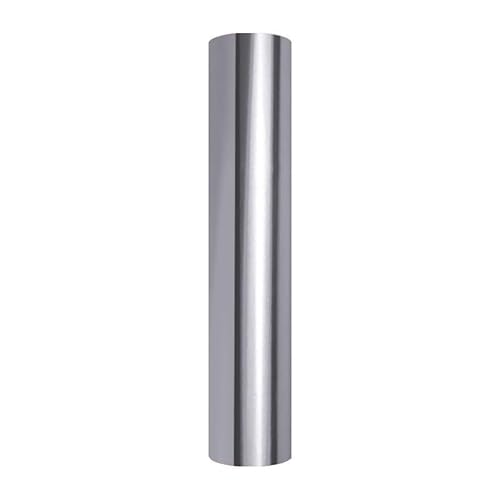 PU Metallic Thermotransferfolie Rolle, 30,5×183 cm Metallgravur Folienrolle HTV für DIY-Kleidung, T-Shirts, Stofffolie zum Aufbügeln, kompatibel mit Heißpressen und Bastelschneidern (Silber) von TICFOX