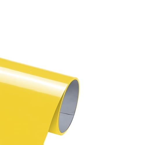 Plotterfolie Textil, Flexfolie Plotter Textil, 12"x6ft PU Wärmeübertragungsvinylrolle Wärmepressvinyl für DIY-Kleidung, T-Shirts, Stofftaschen (gelb) von TICFOX