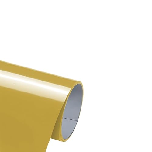 Plotterfolie Textil, Flexfolie Plotter Textil, 12"x6ft PU Wärmeübertragungsvinylrolle Wärmepressvinyl für DIY-Kleidung, T-Shirts, Stofftaschen (gold) von TICFOX