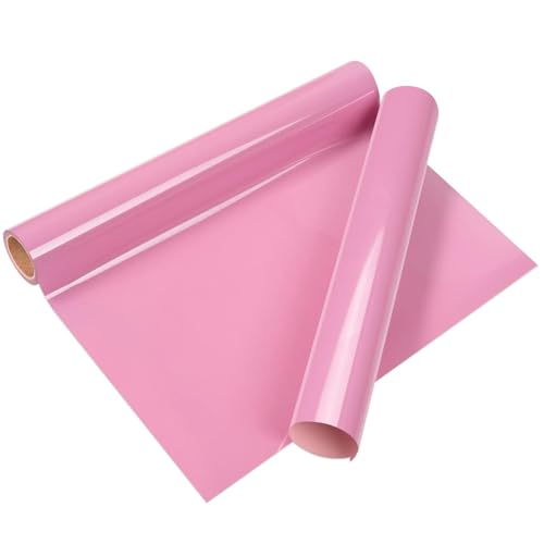 Plotterfolie Textil, Flexfolie Plotter Textil, 12"x6ft PU Wärmeübertragungsvinylrolle Wärmepressvinyl für DIY-Kleidung, T-Shirts, Stofftaschen (rosa) von TICFOX