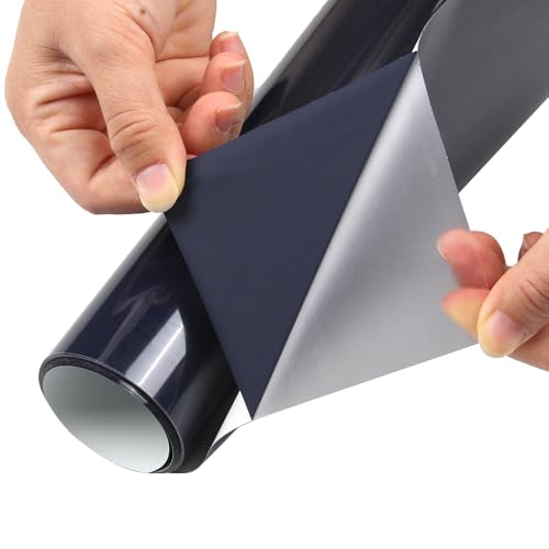 Plotterfolie Textil, Flexfolie Plotter Textil, 12"x6ft PU Wärmeübertragungsvinylrolle Wärmepressvinyl für DIY-Kleidung, T-Shirts, Stofftaschen (schwarz) von TICFOX