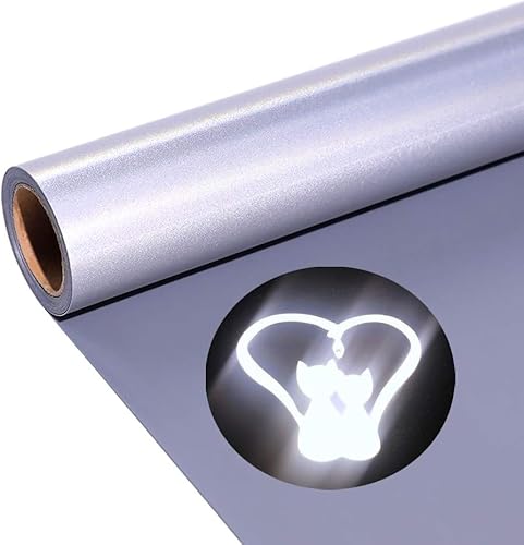 Reflektierendes Wärmeübertragungsvinyl HTV Vinyl, 12 Zollx6 Fuß Reflektierendes Regenbogen Aufbügelvinyl für T Shirts Holografisches Chamäleon HTV für Cricut und Silhouette Cameo (Reflektierend Grau) Reflektierendes Wärmeübertragungsvinyl HTV Vinyl, 12 Zollx6 Fuß Reflektierendes Regenbogen Aufbügelvinyl für T Shirts Holografisches Chamäleon HTV für Cricut und Silhouette Cameo (Reflektierend Grau) von TICFOX