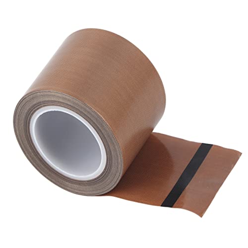 TICFOX Ptfe -Kleber Teflon -Stoffband, Hitzebeständiges Klebeband Ptfe Materialkleber Wärmeisolierung Dichtungsbandrolle für Versiegelung (Dicke 0,18*Breite 50 mm*Länge 10m) von TICFOX