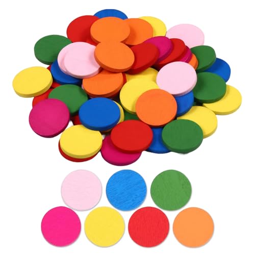 150 Stück runde Holzstücke bunte Scheiben Lernwerkzeuge Holz Konfetti – Bunte Holzscheiben, hochwertig, für kreative Spiele und DIY-Projekte 150 Stück runde Holzstücke bunte Scheiben Lernwerkzeuge Holz Konfetti – Bunte Holzscheiben, hochwertig, für kreative Spiele und DIY-Projekte von TICKLELY