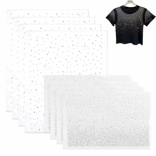 Strasssteine für Textilien – 8 Blatt 2 verschiedene Designs – Glitzernde Rhinestones zum Aufbügeln für T-Shirts, Jacken, Kissenbezüge – Glaskristalle, 34x28 cm & 24x15 cm Strasssteine für Textilien – 8 Blatt 2 verschiedene Designs – Glitzernde Rhinestones zum Aufbügeln für T-Shirts, Jacken, Kissenbezüge – Glaskristalle, 34x28 cm & 24x15 cm von TICKLELY
