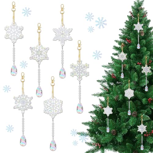 TICKLELY 6PCS 5D Weihnachten Diamond Painting Anhänger Set, 10 Stück Schlüsselanhänger, DIY Winter Double-Sided Diamant-Anhänger TICKLELY 6PCS 5D Weihnachten Diamond Painting Anhänger Set, 10 Stück Schlüsselanhänger, DIY Winter Double-Sided Diamant-Anhänger von TICKLELY