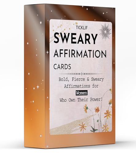 TICKLIF Affirmationskarten – 72 fluchende, motivierende und inspirierende Karten für Frauen, Größe 5,5 x 8,9 cm, Karton – Geschenke für Frauen, beste Freundin, Mutter und selbstpflegende Frauen TICKLIF Affirmationskarten – 72 fluchende, motivierende und inspirierende Karten für Frauen, Größe 5,5 x 8,9 cm, Karton – Geschenke für Frauen, beste Freundin, Mutter und selbstpflegende Frauen von TICKLIF