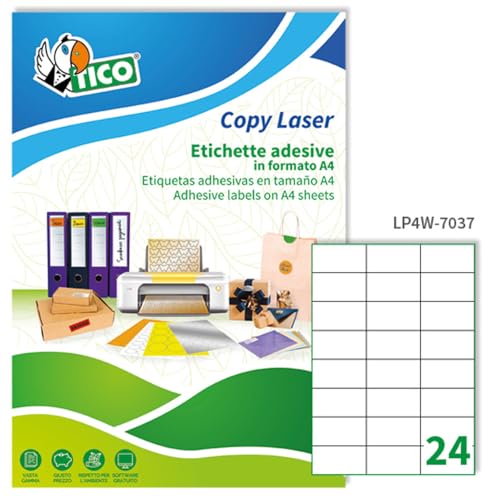 TICO 947866 Kasten 100 Blatt Etikette, weiß von TICO