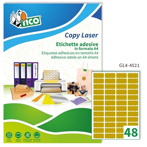 TICO 947890 Kasten 100 GlanzPapier Etikette, gelb von TICO