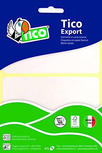 TICO 947902 10 Blatt Klebeetikette, weiß von TICO