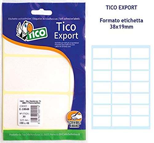 TICO e-3819 a – Etiketten in über, 38 x 19 mm, weiß von TICO