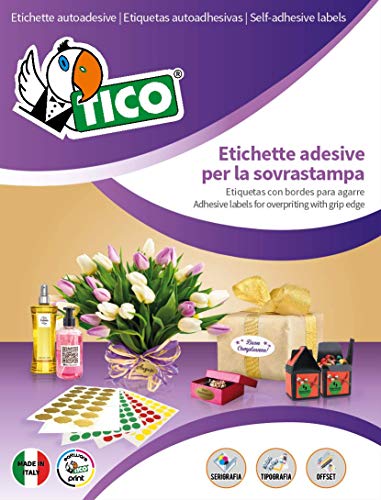 Tico Italia P-O2216 Bianche Ovale Etiketten, 22 x 16 mm, Typ: / Lito - 250 Ff von TICO
