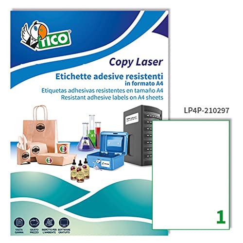 Tico LP4P-210297 Etiketten aus Polyester, 210 x 297, Weiß von TICO