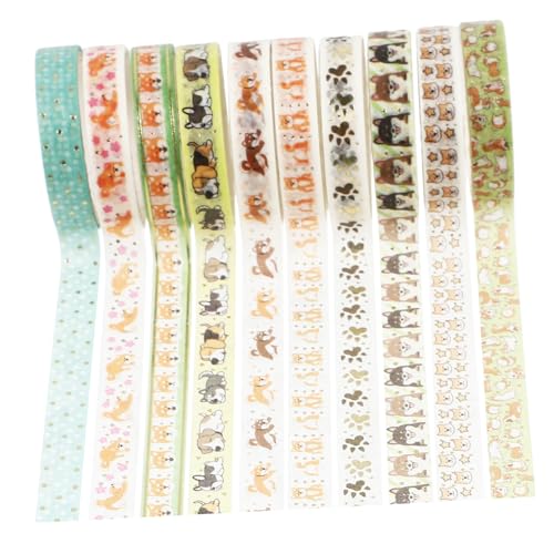 TIDTALEO 10 Rollen Washi Tape Set Hot Stamping Papierklebeband mit Hundemotiv Dekoratives Scrapbook Klebeband für Journal DIY Geschenkverpackung Kreative Bastelmaterialien TIDTALEO 10 Rollen Washi Tape Set Hot Stamping Papierklebeband mit Hundemotiv Dekoratives Scrapbook Klebeband für Journal DIY Geschenkverpackung Kreative Bastelmaterialien von TIDTALEO