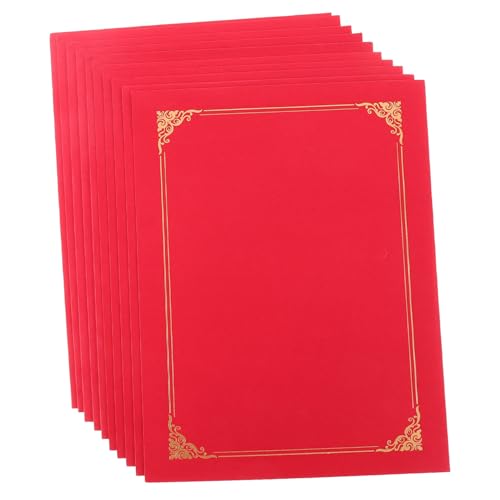 TIDTALEO 10 Stück Teiliges Rot Papier diplomordner mit Heißprägerahmen Schützende Urkundenhüllen für Abschlusszeugnisse Auszeichnungen Teilnahme Hochzeitsurkunden Vielseitig Einsetzbar von TIDTALEO