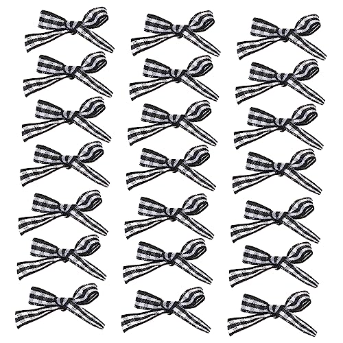 TIDTALEO 100 Stück Karierte Schleifen DIY Bastelzubehör Polyester Bänder für Haarschmuck Party Dekoration Scrapbooking Tasche Kleidung von TIDTALEO