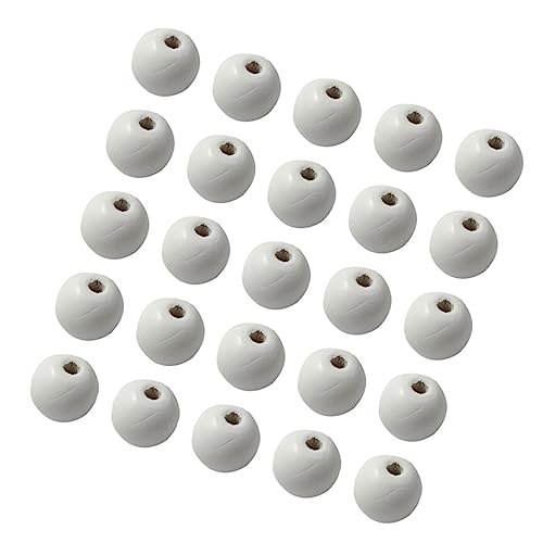 TIDTALEO 100 Stück Weiße Holzperlen Durchmesser mit Loch Runde Spacer Beads aus Natürlichem Holz Umweltfreundlich zum Auffädeln und Kreativen DIY Schmuck und Dekorationsbasteln von TIDTALEO
