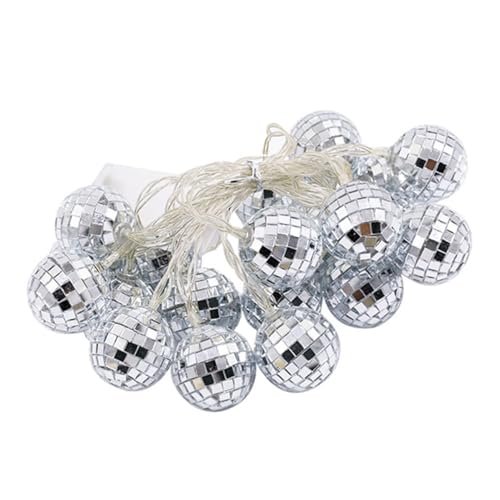 TIDTALEO 1Satz LED Disco Kugel Lichterkette Warmweiße Saitenlichter für Festliche Dekoration für Partys Hochzeiten Garten und Innenräume Batteriefrei von TIDTALEO