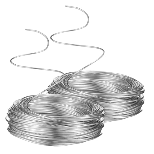 TIDTALEO 2 Rollen Flexible Aluminiumdraht Silber Basteldraht zum Modellieren Schmuckherstellung Bonsai training Kranzbinden und Kreatives Handwerk Langlebig Leicht Formbar von TIDTALEO