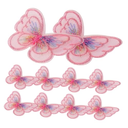TIDTALEO 20 Stück Bestickte Schmetterlings Patches Doppellagige Applikationen Langlebige Kleidung Dekoration DIY Zubehör für Kleidung Schuhe und Haaraccessoires von TIDTALEO