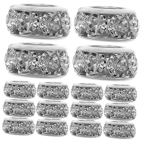 TIDTALEO 20 Stück Teiliges Rondelle Zwischenperlen aus Kupfer mit Strass DIY Schmuckperlen für Armbänder Halsketten und Bastelzubehör Große Lochperlen für Individuelles Schmuckdesign von TIDTALEO
