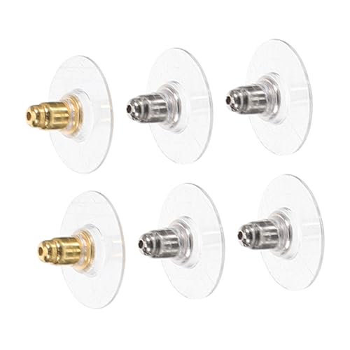 TIDTALEO 3 Paare Langlebige Ohrringstopper Ohrstecker Verschlüsse in Weißgold Roségold und Silber Leichte Ohrzubehör für Durchbohrte Ohrringe Praktische DIY Ohrringrückseiten von TIDTALEO