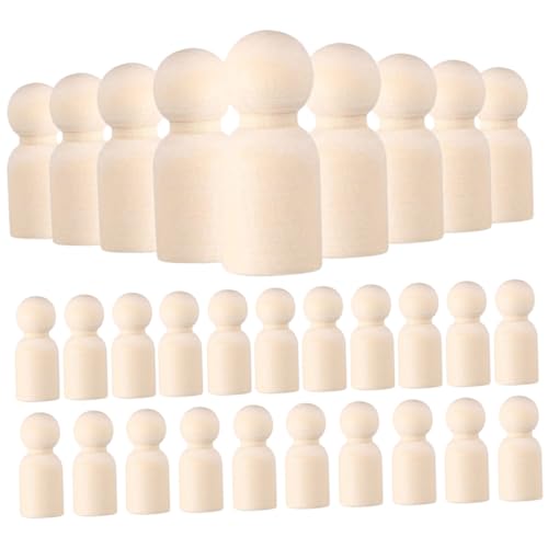 TIDTALEO 30 Stück Teiliges DIY Blanko Holz Peg Puppen Naturfarben zum Bemalen Bastelbedarf Kreative Holzfiguren für Individuelle Dekoration und Pädagogisches Kunsthandwerk TIDTALEO 30 Stück Teiliges DIY Blanko Holz Peg Puppen Naturfarben zum Bemalen Bastelbedarf Kreative Holzfiguren für Individuelle Dekoration und Pädagogisches Kunsthandwerk von TIDTALEO