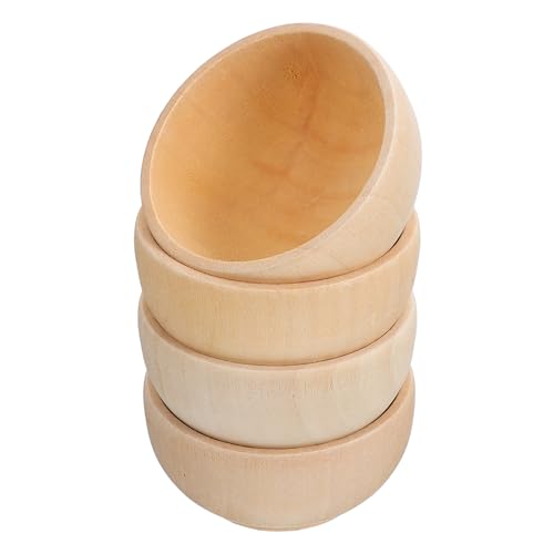 TIDTALEO 4 Stück Holzschalen für Unfertige Diy Bastelmaterialien Holz für Kreative Projekte Fantasie und Geschicklichkeit von TIDTALEO