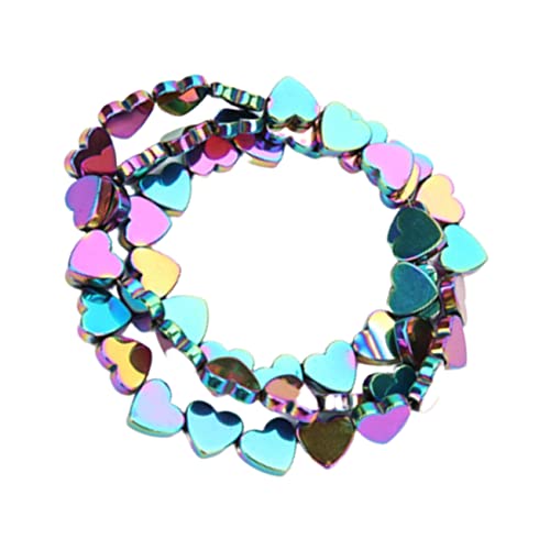 TIDTALEO 50 Stück Bunte Herzform Perlen Naturstein Kreative DIY Schmuckherstellung Zubehör für Armbänder Halsketten Bastelperlen für Armband Selbermachen von TIDTALEO