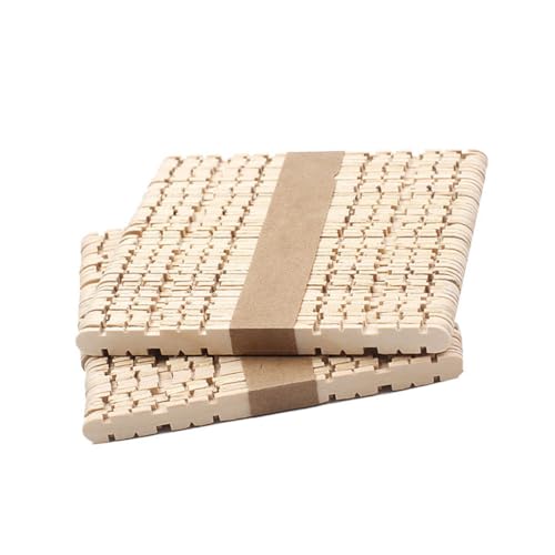 TIDTALEO 50 Stück Holzstäbchen Bastelset Natürliche Bunte Eisstiele Glatte Oberfläche Schadstofffrei für DIY Kindergarten Handarbeit Bastelprojekte Schul Gruppenaktivitäten von TIDTALEO