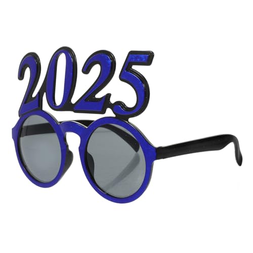 TIDTALEO Digitale Brille Mit Rundem Rahmen Partybrille Lustige 2025 Zahlenbrille Feierbrille Ausgefallene Flippige Brille Silvesterpartybrille von TIDTALEO